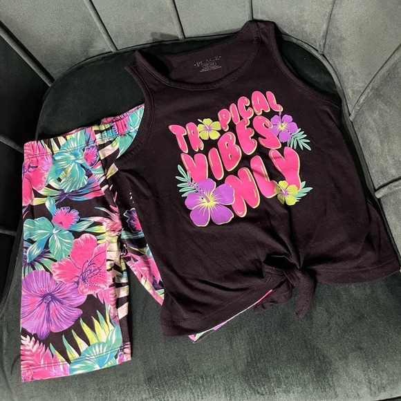 Children’s Place Biker Shorts & Tank Top set - Picture 2 of 2